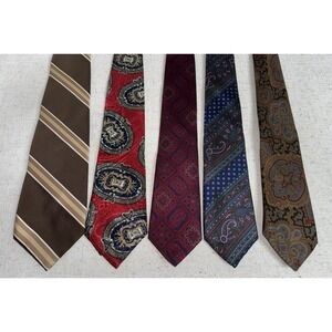 Vintage Men's Neck Tie NeckTie LOT of 5 Wembley JG Hook Koser Print